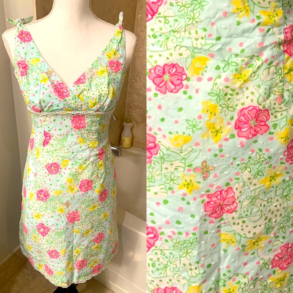 Vintage Lilly Pulitzer Floral Tie Dress